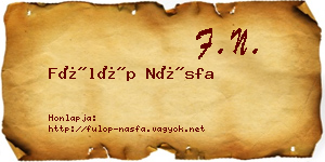 Fülöp Násfa névjegykártya